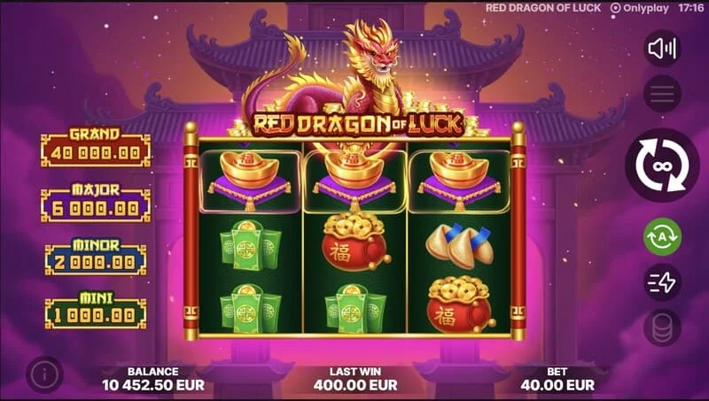 Red Dragon of Luck - pokretanje Bonus Coin Game funkcije